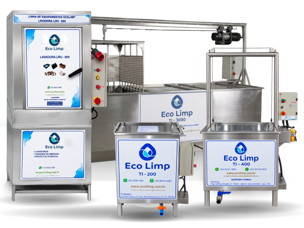 Linha de equipamentos Eco Limp para higienização industrial de utensílios