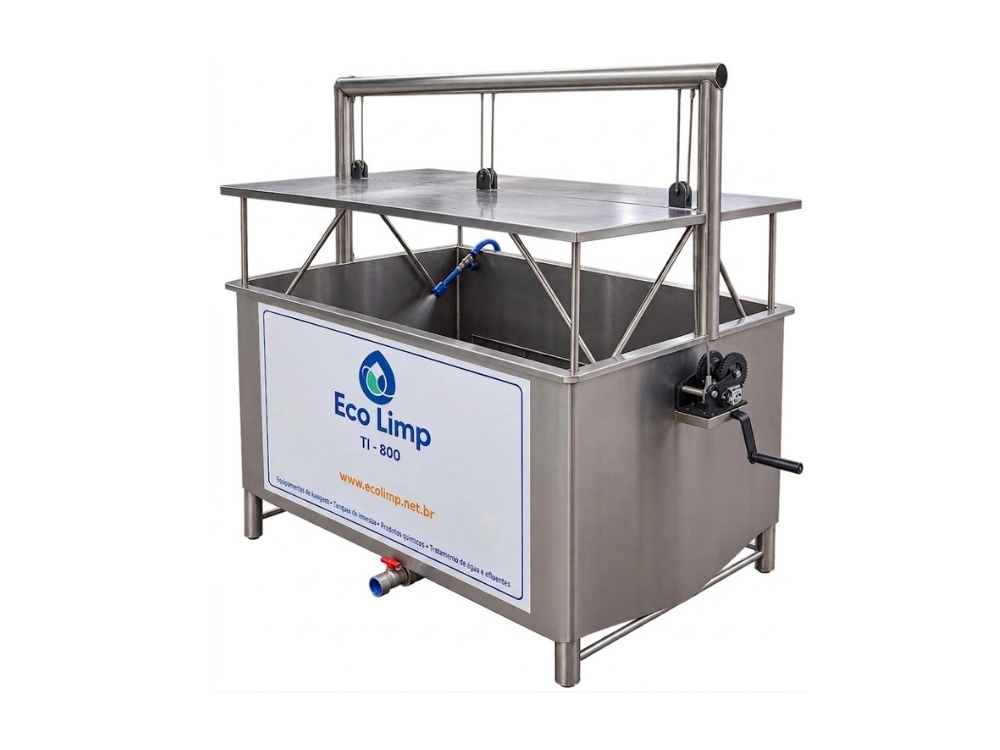 Tanque de imersão TI-800 Eco Limp, aço inox 304, para formas e panelas carbonizadas